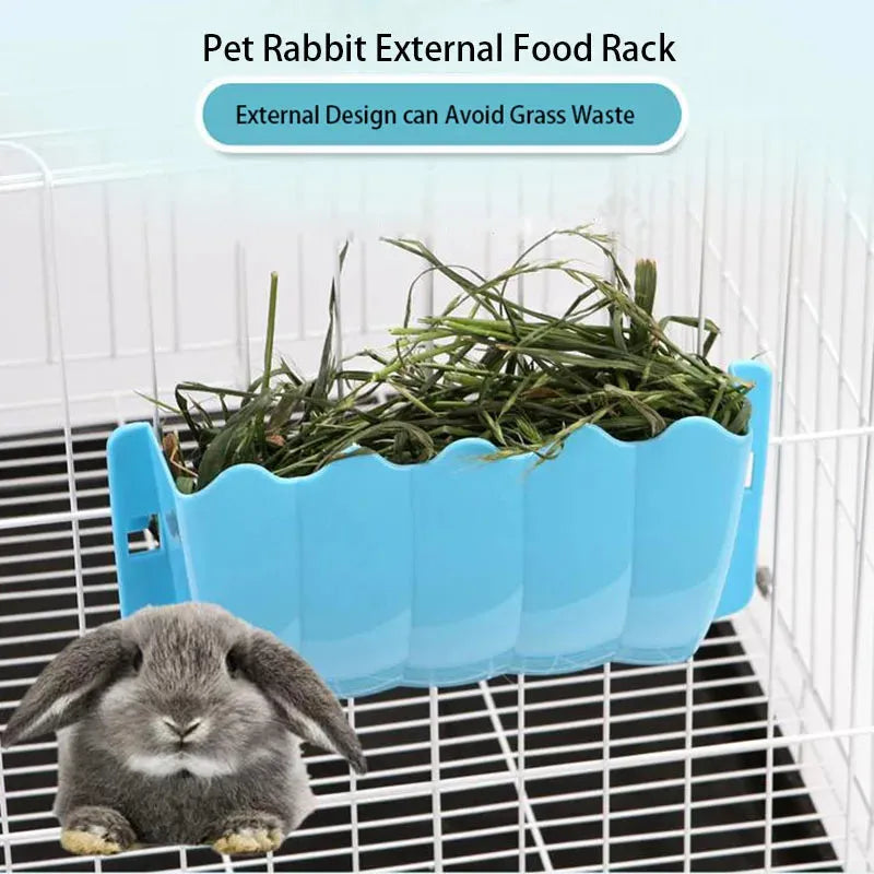 External Rabbit Hay Feeder Holder Food Rack Durable Cage Small Pet Feeding Bowl for Hedgehog Ferret Gerbils Pets Supplies - petguardiansupplies