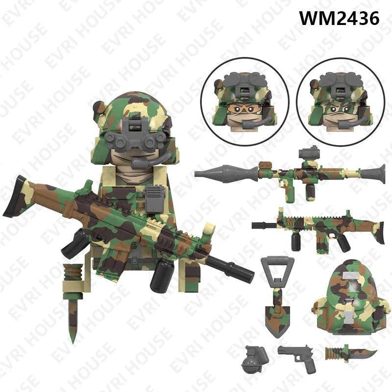 Special Forces Mini Action Figures Navy Seals Modern Soldiers SWAT KSK SSO Bricks Building Blocks Toys for Children WM6147 - petguardiansupplies