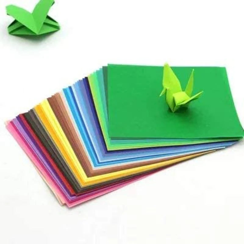 100pcs Origami Square Paper Double Sided Folding Lucky Wish Paper Crane Craft Paper DIY Arts Crafting Colorful Scrapbooking - petguardiansupplies