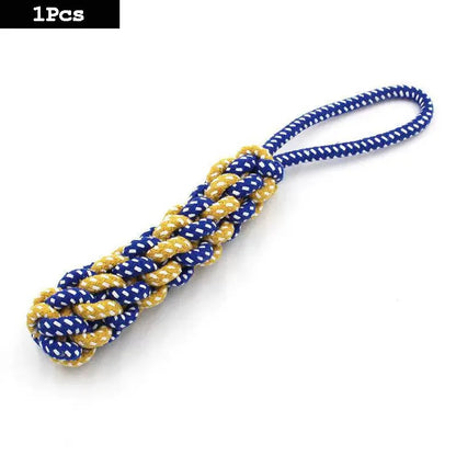 1PC Dog Toy Carrot Knot Rope Ball Cotton Rope Dumbbell Puppy Cleaning Teeth Chew Toy Durable Braided Bite Resistant Pet Supplies - petguardiansupplies