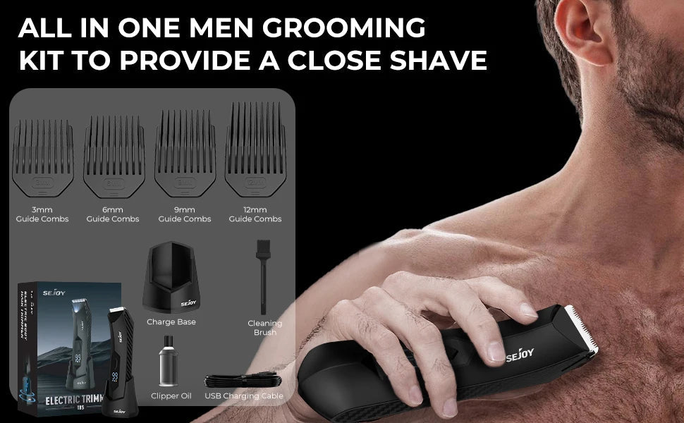 Rechargeable Electric Hair Clipper - Men's Facial Beard Body Grooming Kit - petguardiansupplies