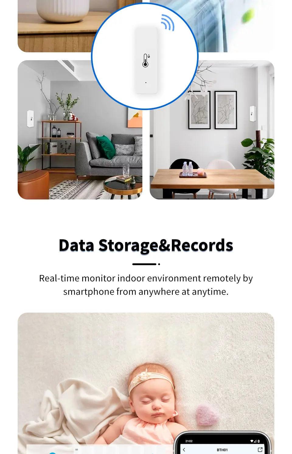 Tuya WiFi Zigbee Temperature and Humidity Sensor Indoor Smart Thermometer Monitor For Alexa Google Home Voice APP Remote Control - petguardiansupplies