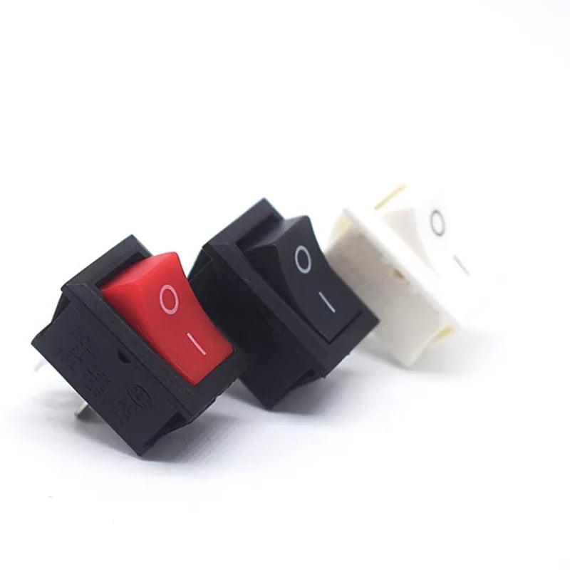 10PCS 15*21mm 2 Pin SPST ON/OFF Boat Rocker Switch 6A 250V KCD1 KCD1-101 Snap-in Black Rocker Switch - petguardiansupplies