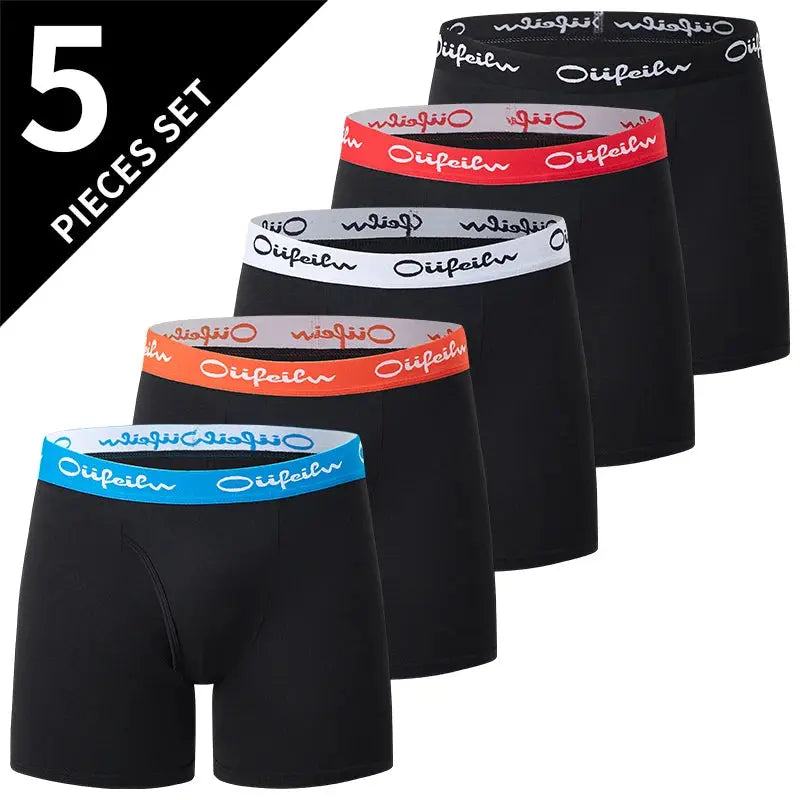 5/10 Pack Multi-size Teenagers To Adults Men's Boyshort Leisure Sports Joker Elastic Waist Long Men's Underwear Can Be Parent-ch - petguardiansupplies