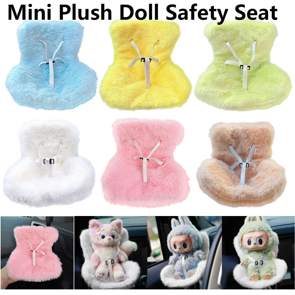 Labbubu Soft Doll Safety Seat for Car Cute Gifts - petguardiansupplies