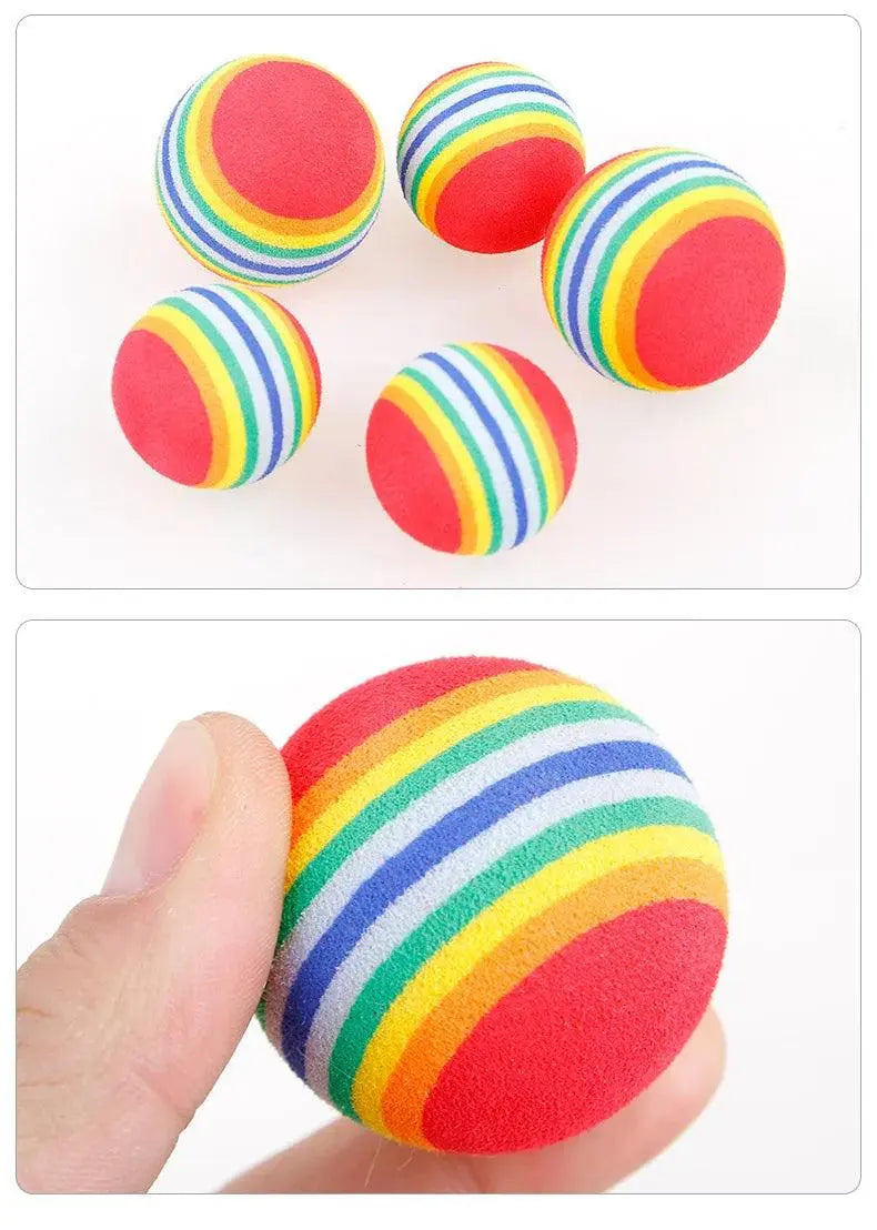 Puppy dog cat EVA colourful foam colorful ball Pet cat toy ball rainbow ball Self-help toys Pet toys - petguardiansupplies