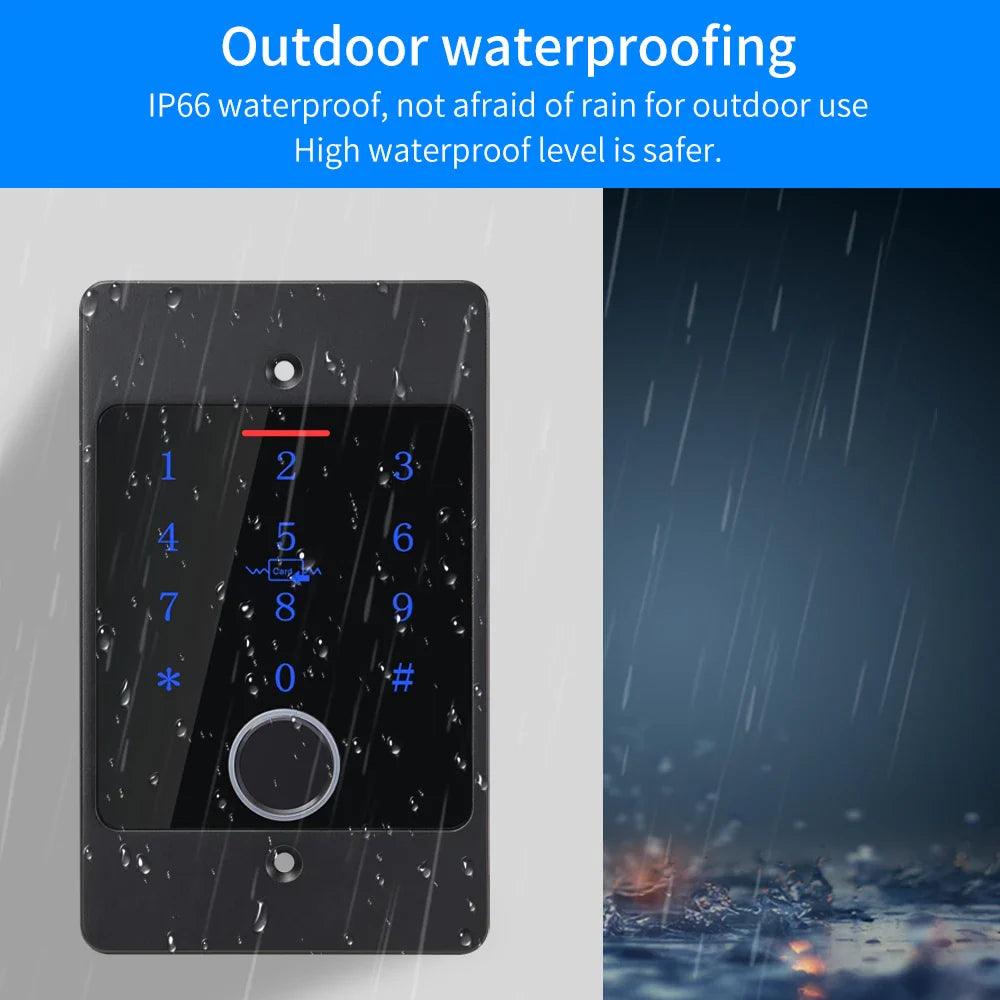 Tuya Wifi Standalone Fingerprint Access Control Keypad Metal Waterproof Backlight Embedded installation Door Relay Opener Reader - petguardiansupplies