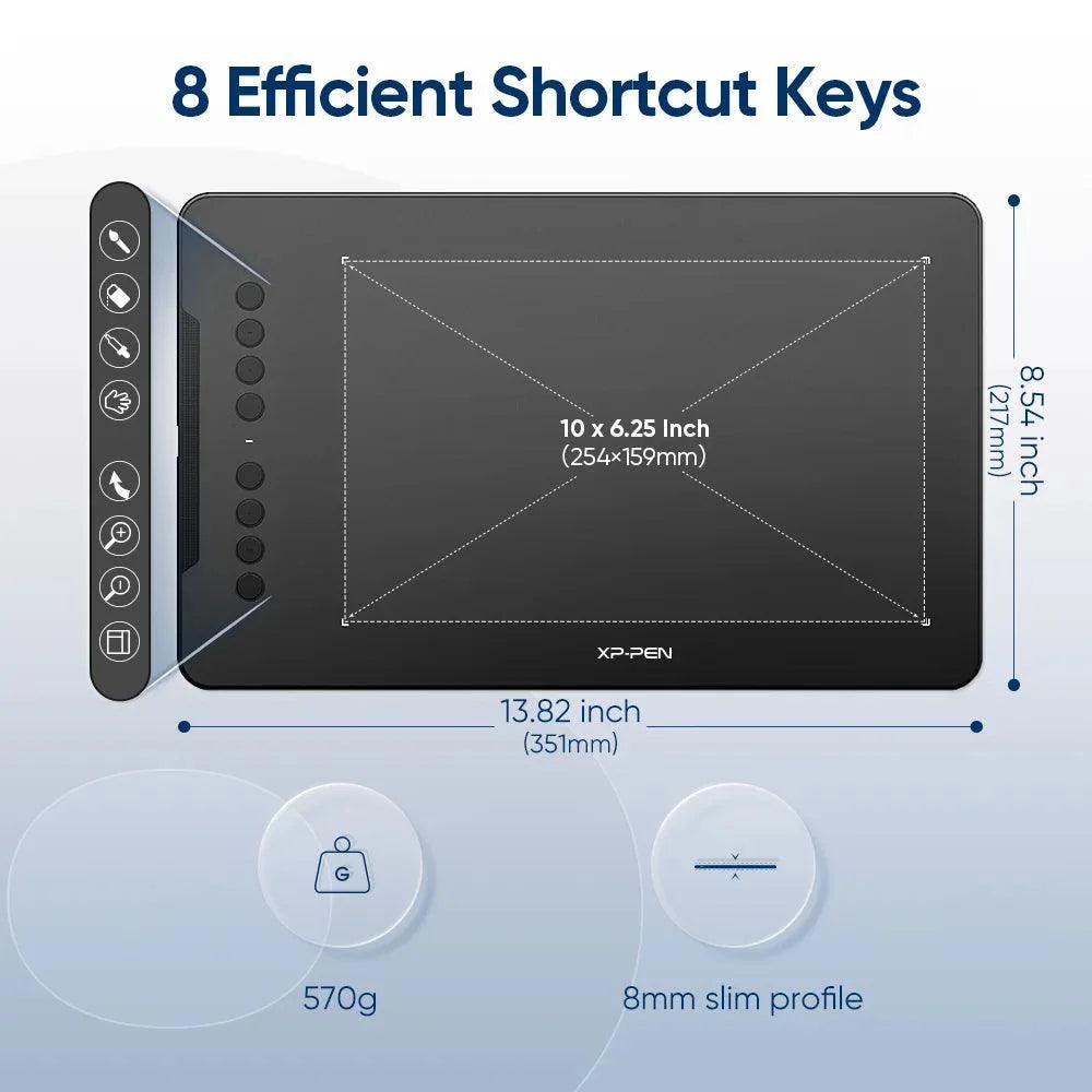 XPPen Deco 01 V2 10 Inch Drawing Tablet Graphics Digital Tablet Tilt Android Windows Mac 8 Shortcut Keys (8192 Levels Pressure) - petguardiansupplies