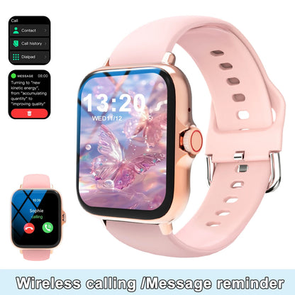 Smart watch with full touch screen, call, message reminder, music control and other functions, compatible with iPhone/android mo - petguardiansupplies