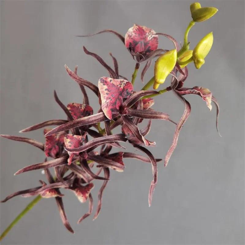 One Faux Single Stem Spider Orchid 34" Length Simulation Real Touch Dendrobium for Wedding Home Decorative Artificial Flowers - petguardiansupplies