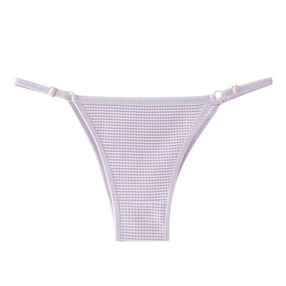 1pcs Cotton Women's Thongs Panties Sport Breathable Low Waist Underwear Lingerie Sexy Female Adjustable Buckle Stripe G-String - petguardiansupplies