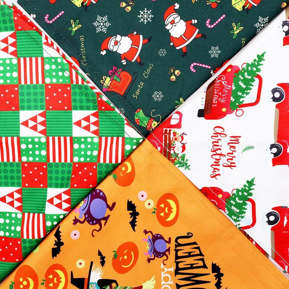 50PCS Dog Bandana Christmas Dog Grooming XLChristmas Bandanas Scarf For Large Dogs Bulk Bandanas Dog Grooming Accessories - petguardiansupplies