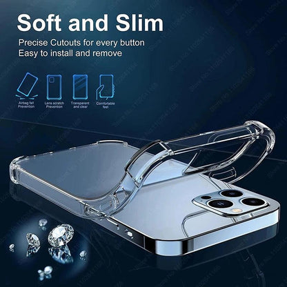 Luxury Shockproof Clear Phone Cases For iPhone 16 15 14 13 12 11 Pro Max 8 Plus XR XS Max Silicone Bumper Transparent Back Cover - petguardiansupplies