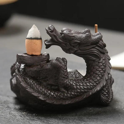 F 2023 hot Dragon Incense Burner Smoke Backflow Best Cone Censer incense Holder mini Office Desk Home Decor Teahouse Ornament - petguardiansupplies