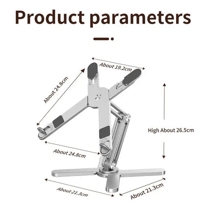 Foldable Laptop Stand 360°Rotation Notebook Table Aluminum Alloy Holder Portable Book Tablet Bracket with Heat Dissipation - petguardiansupplies