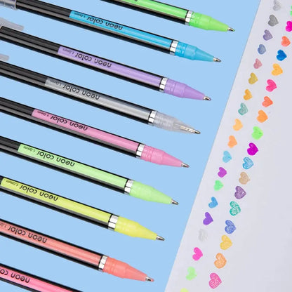 Kit 60 Colored Gel Pen Set, Glitter Metallic Pastel Neon Pen 12 24 36 48 Colors - petguardiansupplies