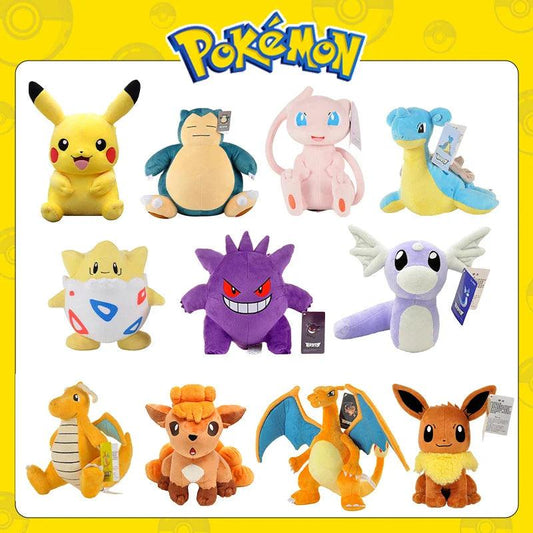 Pokemon Kawaii Pikachu Eevee Mew Charizard Stuffed Toys Cartoon&Cute Plush Doll Throw Pillow Christmas Halloween Day Gift - petguardiansupplies