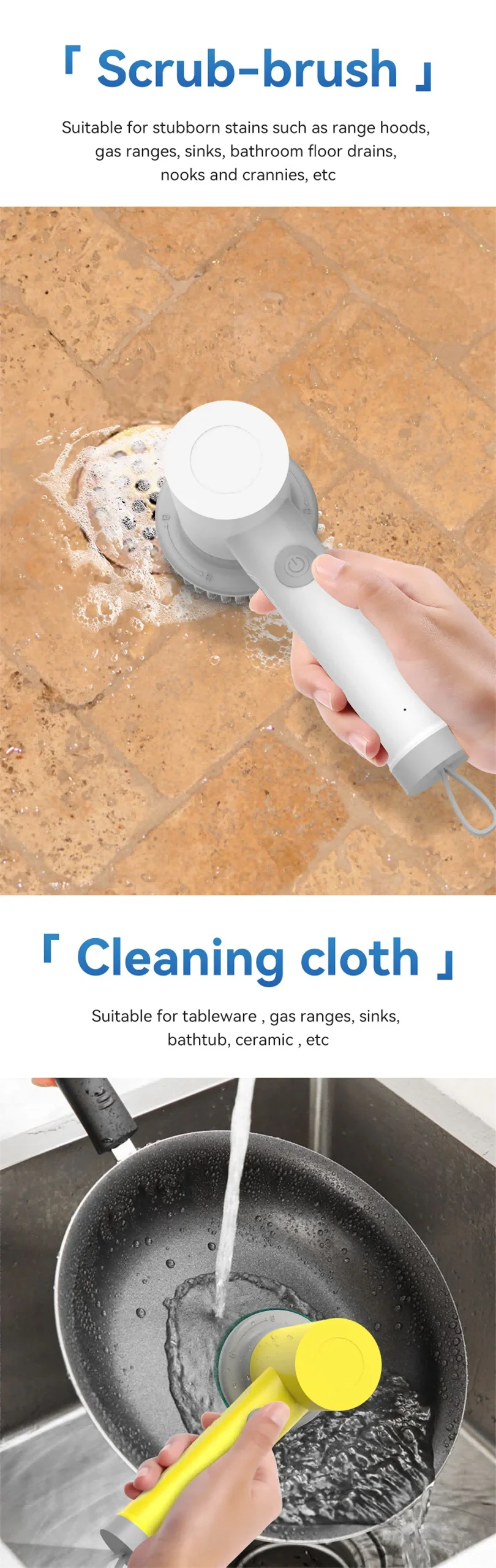 Xiaomi Wireless Electric Cleaning Brush Housework Kitchen Dishwashing Brush Bathtub Tile Professional Cleaning Brush Labor Savin - petguardiansupplies