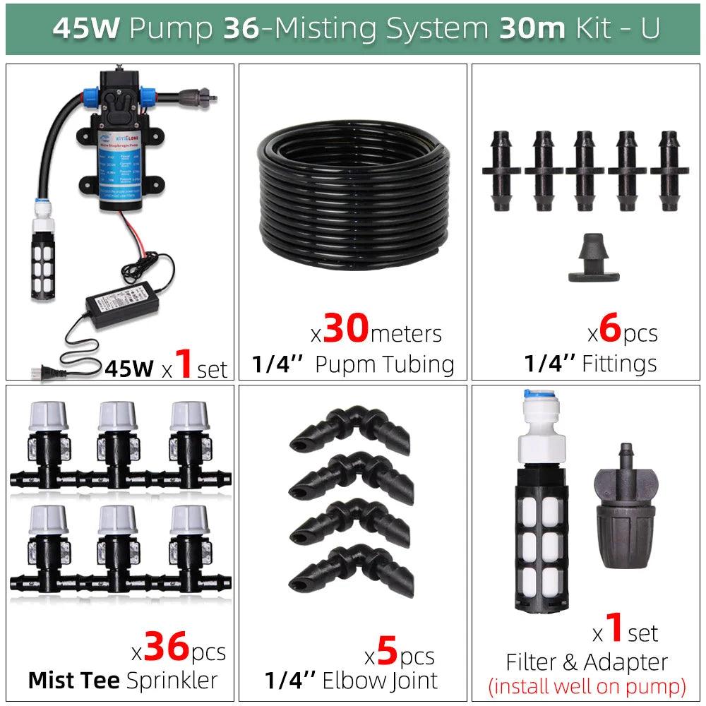 MUCIAKIE 50M-5M DIY Drip Irrigation System Automatic Watering Garden Hose Micro Drip Watering Kits with Adjustable Drippers - petguardiansupplies