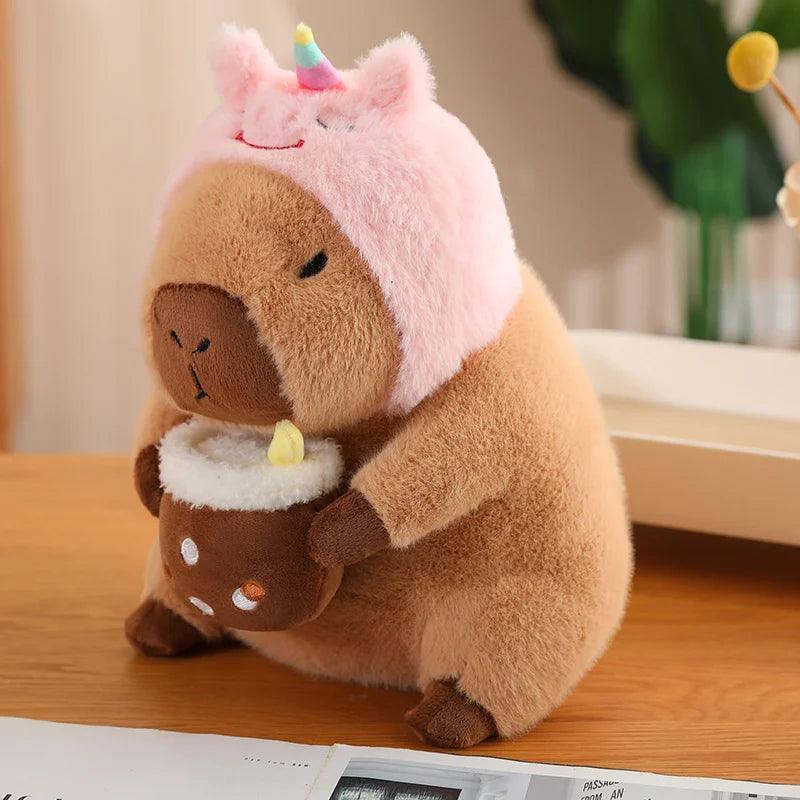 Lotus leaf Capybara Plush Toy Turtle Oyster Bee Bckpack Capibara Cosplay Unicorn Dinosaur Boba Bread Ring Decor Stuffed Animals - petguardiansupplies