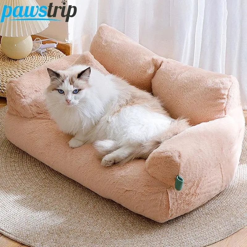 Luxury Cat Bed Sofa Winter Warm Cat Nest Pet Bed for Small Medium Dogs Cats Comfortable Plush Puppy Bed Pet Supplies - petguardiansupplies