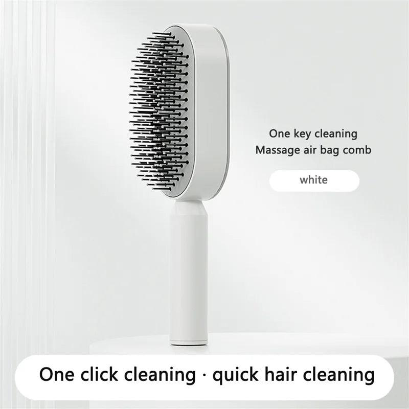 Self Cleaning Hairbrush Women Hair Brush One-key Cleaning Hair Loss Airbag Scalp Massage Comb Anti-Static Hairbrush Dropshipping - petguardiansupplies