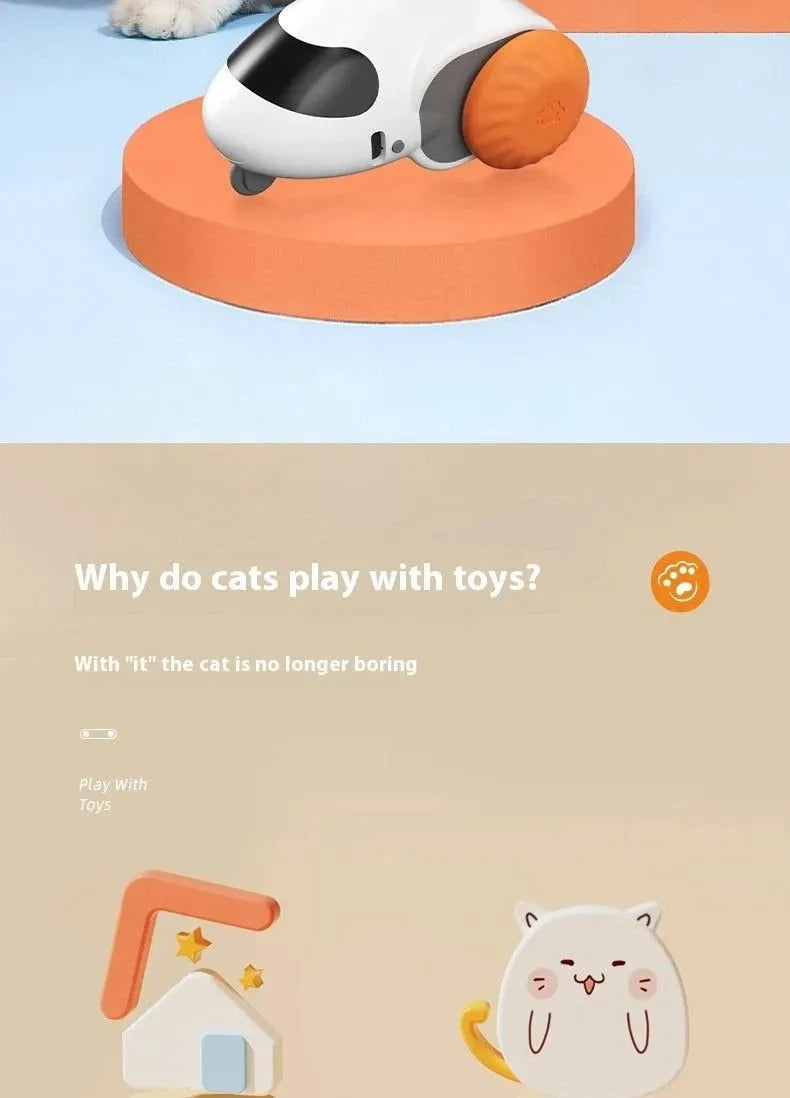 Remote Smart Cat Toys Remote Control Interactive Cat Car Toy USB Charging Automatic Self-moving Teasing Cat Stick Pet Supplies - petguardiansupplies