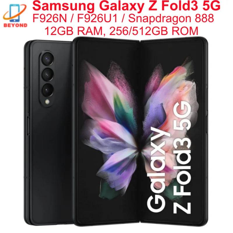 Samsung Galaxy Z Fold 3 Fold3 5G F926N F926U1 7.6" Foldable AMOLED 12GB 256/512GB NFC Snapdragon 95% New Original Cell Phone - petguardiansupplies