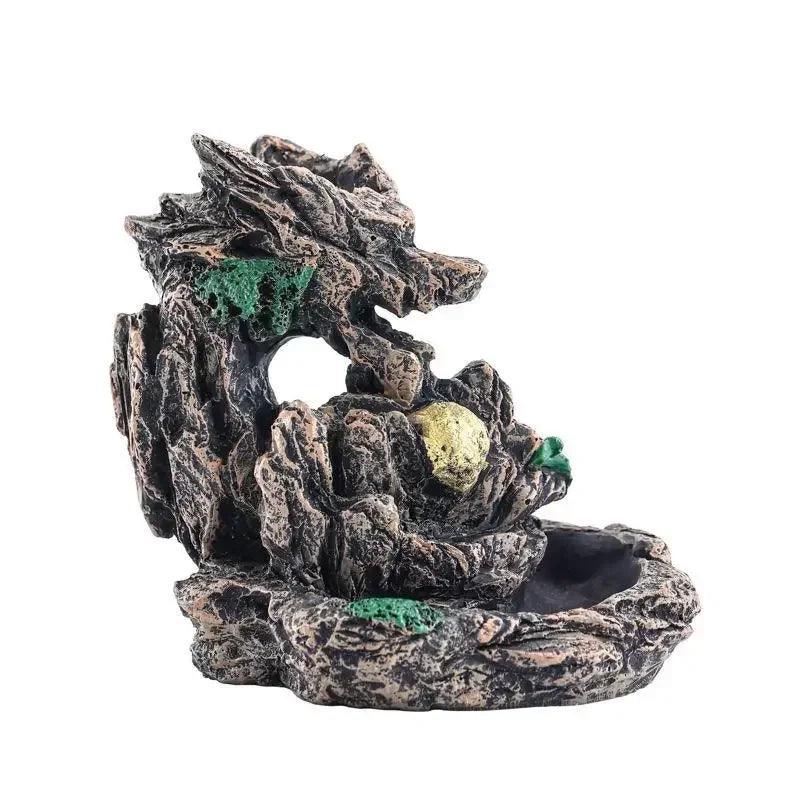 1pc Resin Auspicious Dragon Spitting Incense Burner Waterfall Backflow Incense Holder Home Ornament (Without Incense) - petguardiansupplies