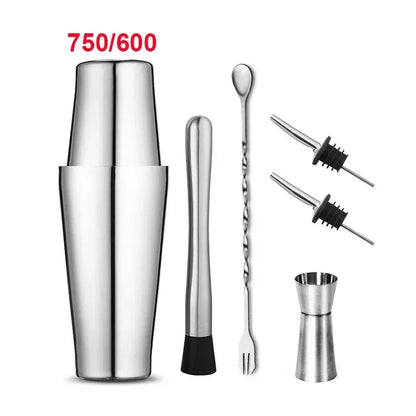 UPORS Stainless Steel Cocktail Shaker Mixer Wine Martini Boston Shaker For Bartender Drink Party Bar Tools 550ML/750ML - petguardiansupplies