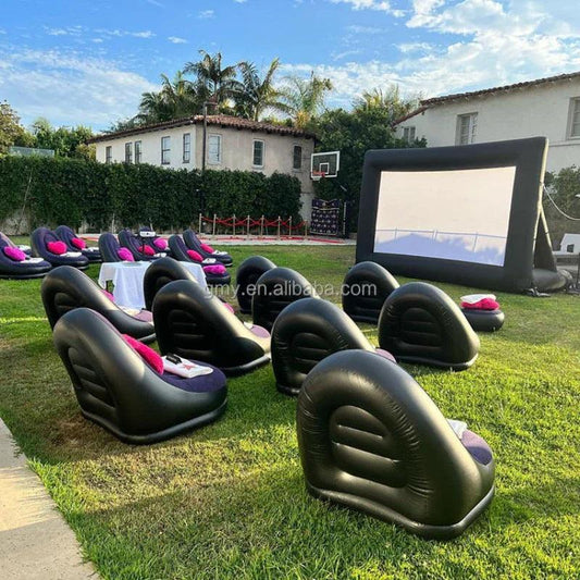 Hot sale blow up movie screen and projector inflatable movie screen outdoor with inflatable chair - petguardiansupplies