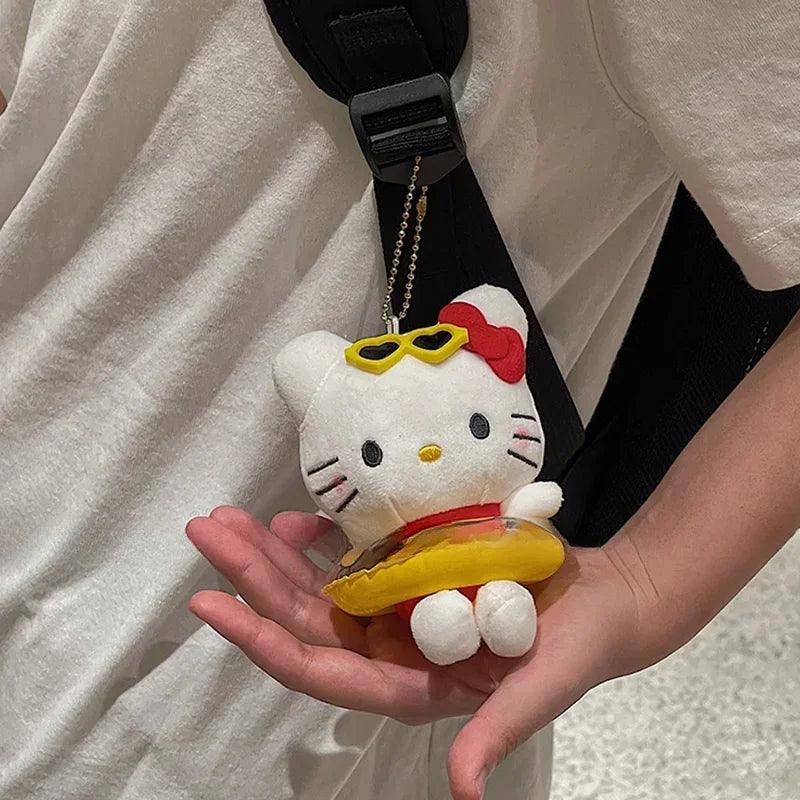 Sanrio Hello Kitty Plush Doll Keychain Pendant Cartoon Kt Cat Stuffed Plushies Key Ring Bag Accessories Girls Gift Kids Toys - petguardiansupplies