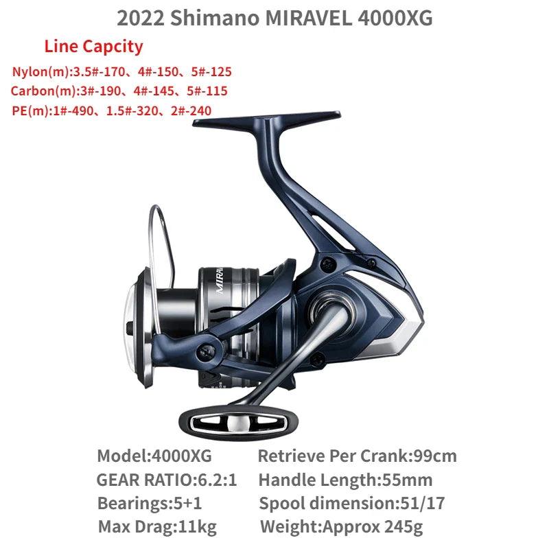 2022 Shimano MIRAVEL 1000 C2000S C2000SHG 2500 2500HG 2500S 2500SHG C3000 C3000HG 4000 4000XG C5000XG Spinning Fishing Reels - petguardiansupplies