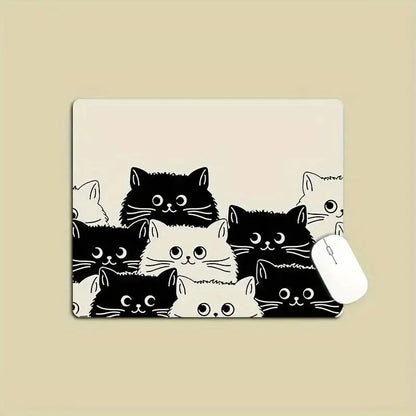 Black Cat Mousepad Small Office Computer Desk Mat Table Keyboard Big Mouse Pad Laptop Cushion Non-slip Deskpad Home Decor - petguardiansupplies