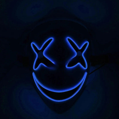 Led Light Pitch-dark Bullet Smiley Caterpillar Transparent Full Face Ghost Face Clown Black Covenant Witch Halloween Party Masks - petguardiansupplies