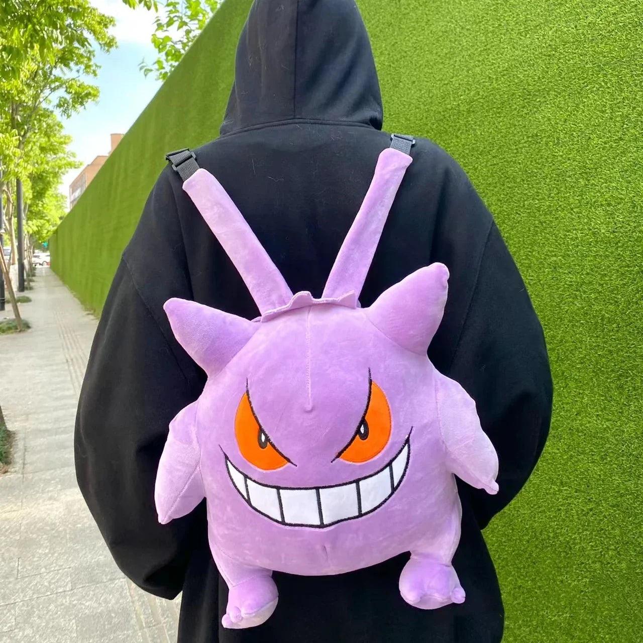 Kawaii Pokemon Gengar Backpack Plush Bag Cosplay Student Cartoon School Bag For Kids Birthday Gift - petguardiansupplies