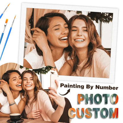 RUOPOTY Picture With Numbers Photo Custom Art Supplies For Beginner on Canvas Digital Painting Canvas Paint Hand Painted Kits - petguardiansupplies