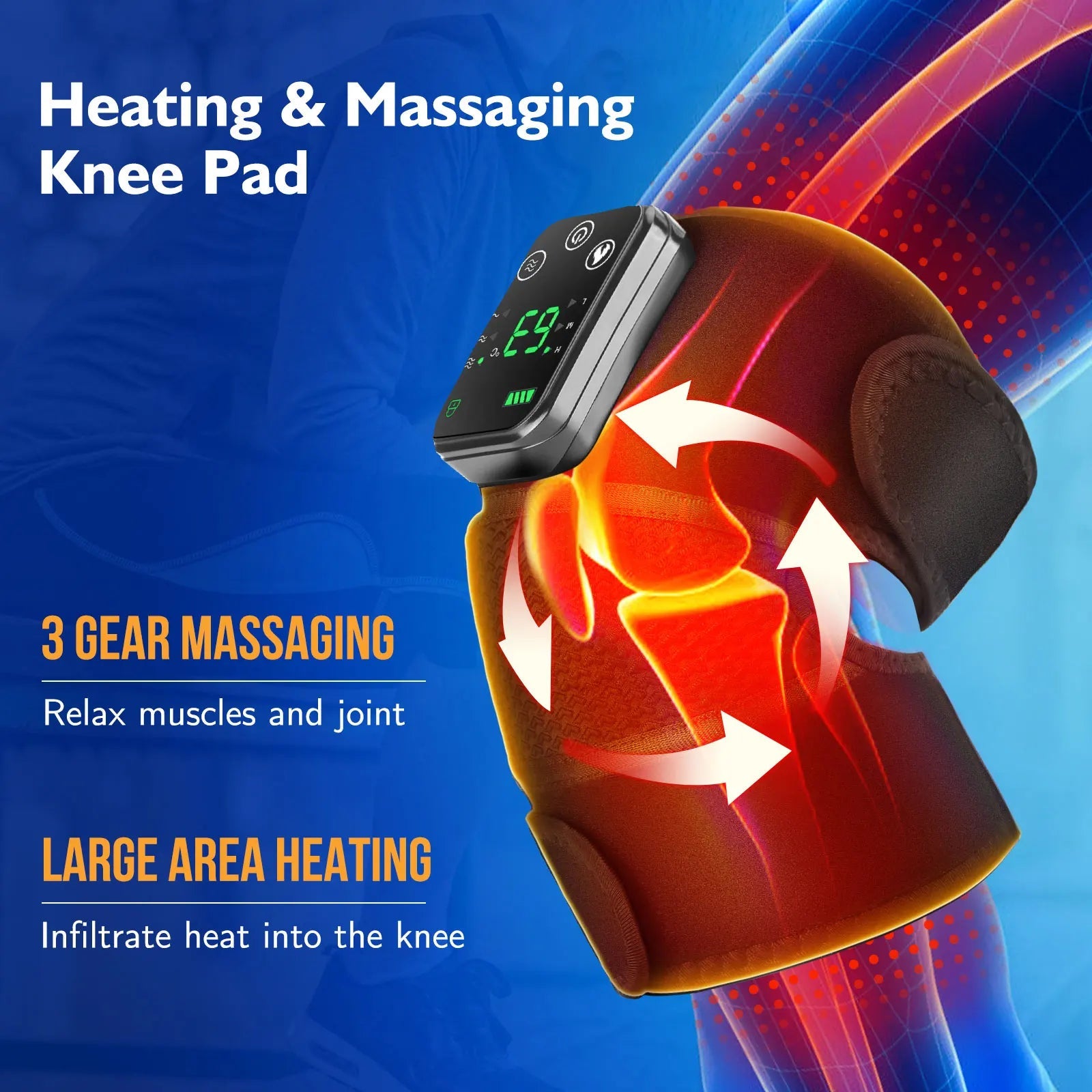 Electric Heating Knee Pad Vibration Massage Leg Joint Elbow Support Shoulder Warming Knee Temperature Massager - petguardiansupplies