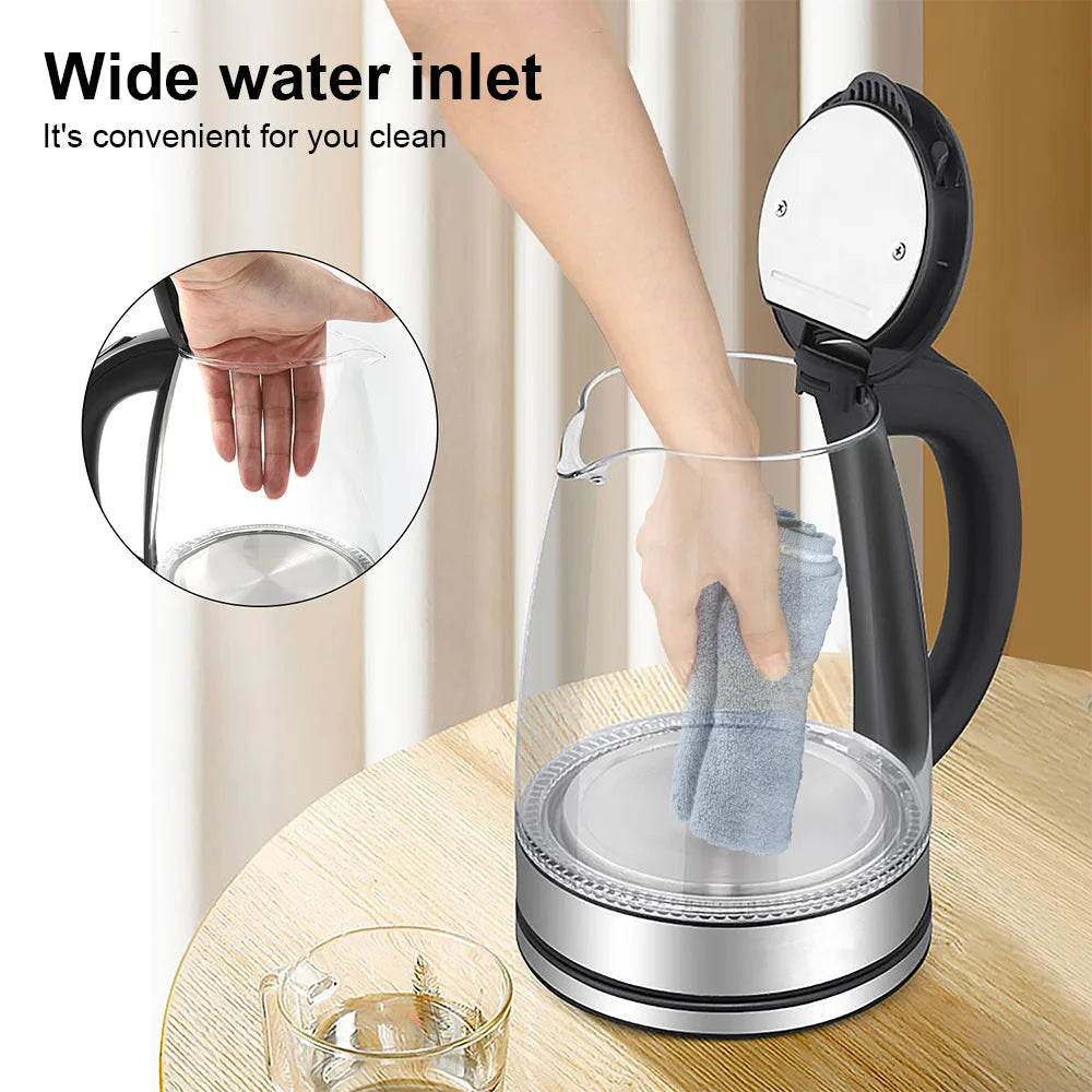 220V 1.8L Electric Kettle Glass Tea Kettle 1500-1800W Water Boiler Home Kitchen water heater,Dry Boiling Protection - petguardiansupplies