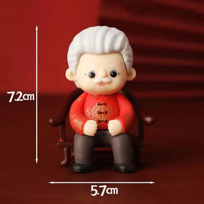 Longevity Grandma Grandpa Cake Topper for Old People Birthday Party Decoration Chinese Blessing Baking Supplies Dessert Gifts - petguardiansupplies