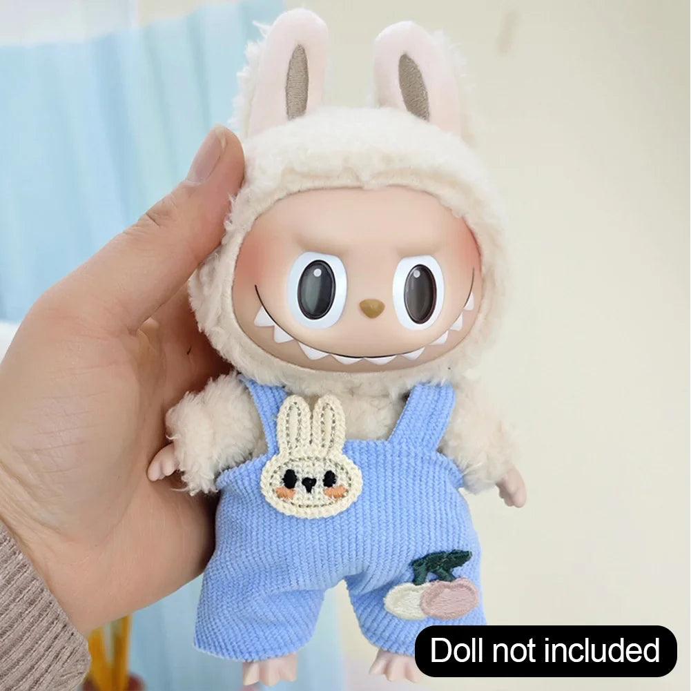 17cm Cute Mini Clothes Plush Hoodie Dolls Jumpsuit Clothing Fans Overalls No Doll Accessories for Korea Kpop Exo Labubu Idol - petguardiansupplies