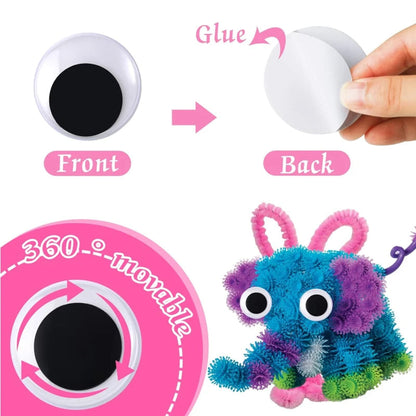 200/100PCS Self-Adhesive Wiggly Googly Doll Eye Movable Simulation Cartoon Animal Eyeball DIY Kindergarten Children Craft Supply - petguardiansupplies