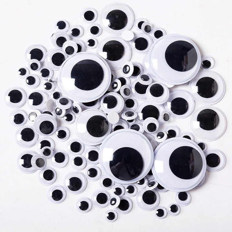 200/100PCS Self-Adhesive Wiggly Googly Doll Eye Movable Simulation Cartoon Animal Eyeball DIY Kindergarten Children Craft Supply - petguardiansupplies