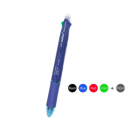 Creative 5 In 1 Erasable Gel Pen 0.7mm Blue Black Red Green Magic Refills 0.5mm Mechanical Pencil Writing Painting Stationery - petguardiansupplies