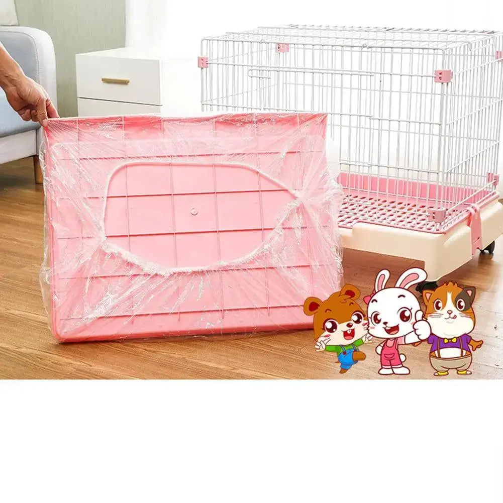 Universal Rabbit Guinea Pig Cage Chassis Film Disposable Easy Removal Plastic Cover Bag For Cats Pet Toilet Litter Accessories - petguardiansupplies