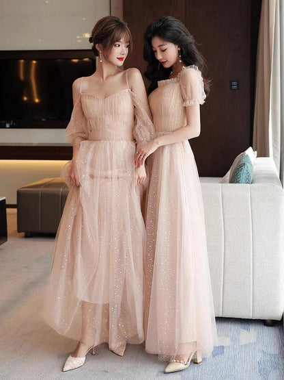 Pink Bridesmaid Dress 2024 New Summer Fairy Slimming High Sense Sisters up Temperament Evening dress Women - petguardiansupplies