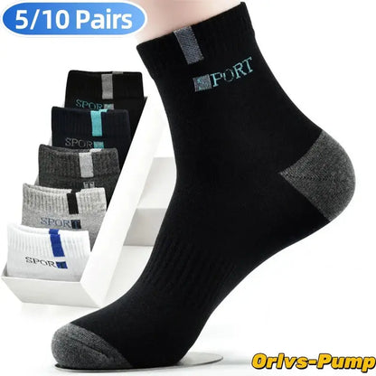 5/10 Pairs Men Bamboo Fiber Autumn Winter Men Socks Breathable Cotton Sports Sock Breathable Deodorant Business Socks Size 37-43 - petguardiansupplies