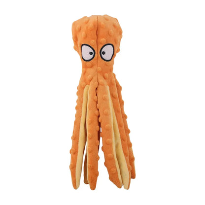 Squeaky Octopus Dog Toys Interactive Puppy Toy No Stuffing Plush Bite Toys Crinkle Paper Pet Plush Toys for Small Medium Dogs - petguardiansupplies