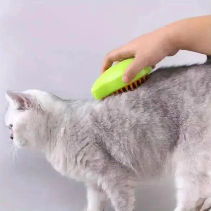 Steamy Dog Brush Electric Spray Cat Hair Brush 3 in1 Dog Steamer Brush for Massage Pet Grooming Removing Tangled and Loose Hair - petguardiansupplies