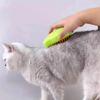 Steamy Dog Brush Electric Spray Cat Hair Brush 3 in1 Dog Steamer Brush for Massage Pet Grooming Removing Tangled and Loose Hair - petguardiansupplies